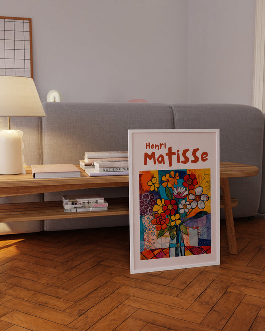 Henri Matisse Inspired Print with Frame, Artful Matisse Framed Poster, Matisse Art Print Livingroom Wall Art, Gallery Wall, Printed Matisse