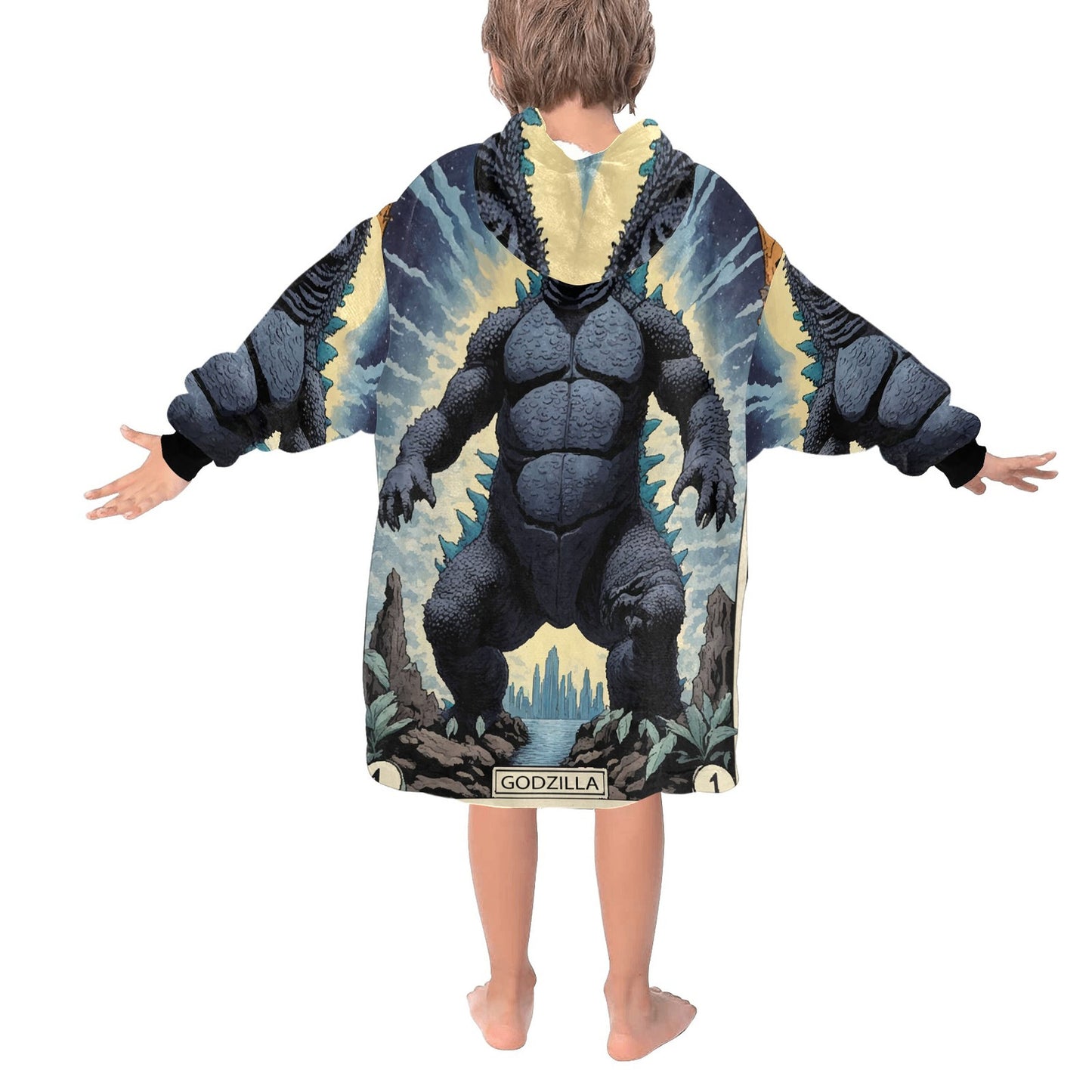 Kids Blanket Hoodie Godzilla Gojira Kaiju