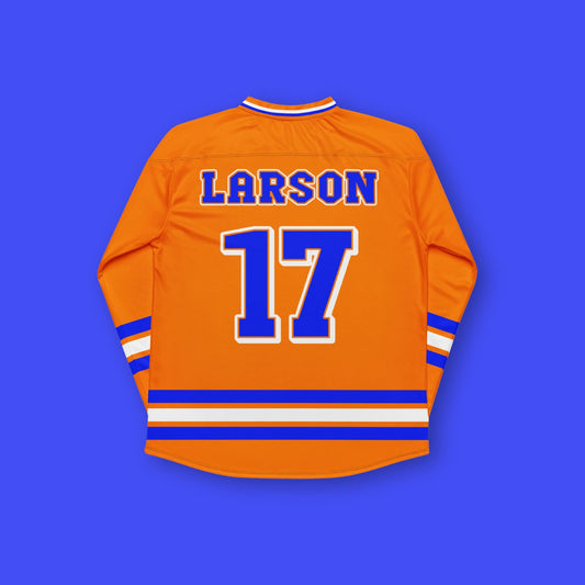 Unisex Oversized Racing Hockey Jersey– Orange & Blue IndyCar-Inspired Jersey with Racing Number 17