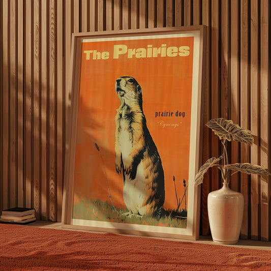 Vintage Prairie Dog Print The Prairies Print Retro Outdoors Poster Gopher Art Canada Cabin Cottage Wall Art Outdoor Sports Dad Gift for Him