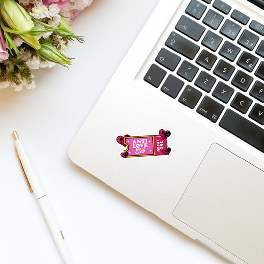 Anti-Love Club Admit One Sticker | Bookish Stickers | Kindle Stickers | Smut Stickers | Romance Stickers | Admission Ticket