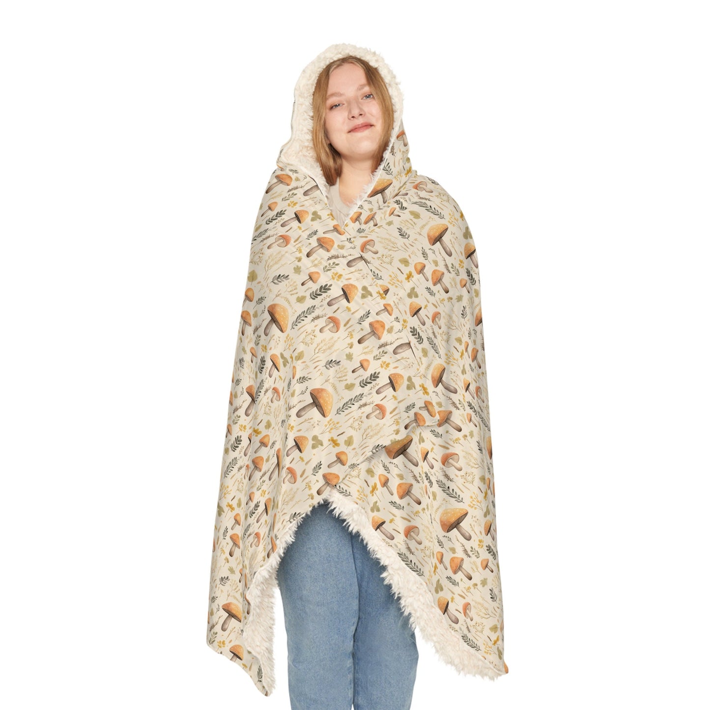 Mushroom Hooded Blanket | Mushroom Blanket | Wearable Blanket | Hoodie Blanket | Snuggle Blanket | Sherpa Blanket | Fleece Blanket