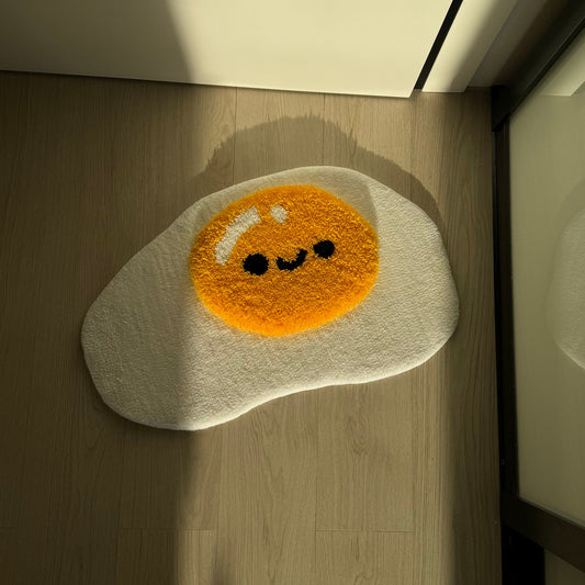 Handmade Tufted Egg Rug: Fluffy Home Decor Gift