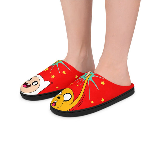 Adventure Time Slippers | Jake the Dog Finn The Human Indoor Slippers Cartoon Bff Besties Gift For Her For Him Comfy Cozy Soft Shoes