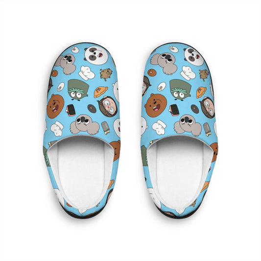 We Bare Bears Slippers | Grizzly Panda Ice Bear Indoor Slippers For Her For Him Cartoon Bears Cute Gift
