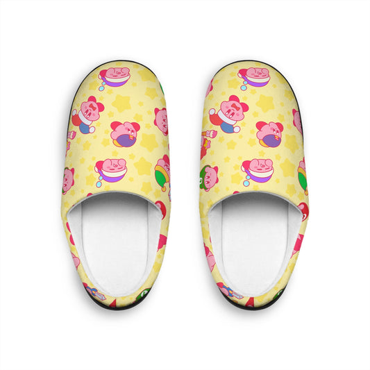 Kirby Slippers | Kirby Indoor Slippers Gift For Her For Him Yellow Pink Character Video Game Cute