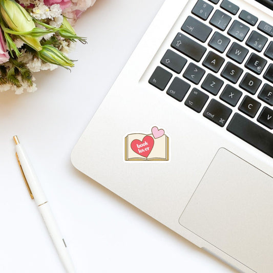 Book Lover Heart Open Book Sticker | Kindle Stickers | Bookish Stickers | Bookish Stickers | Mood Reader | Romance Tropes