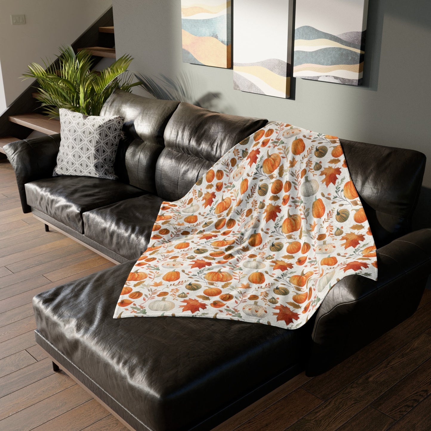 Fall Blanket Thanksgiving Home Decor Pumpkin Blanket Halloween Throw Autumn Leaves Lover Cozy Fleece Blanket Gift for Family Friend Mom Host