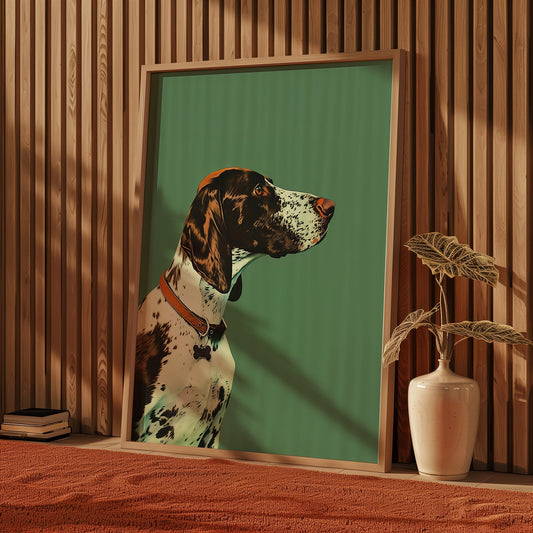 Vintage Pointer Dog Print Retro Duck Hunting Poster Outdoors Poster Travel Cabin Cottage Wall Art Rocky Mountains