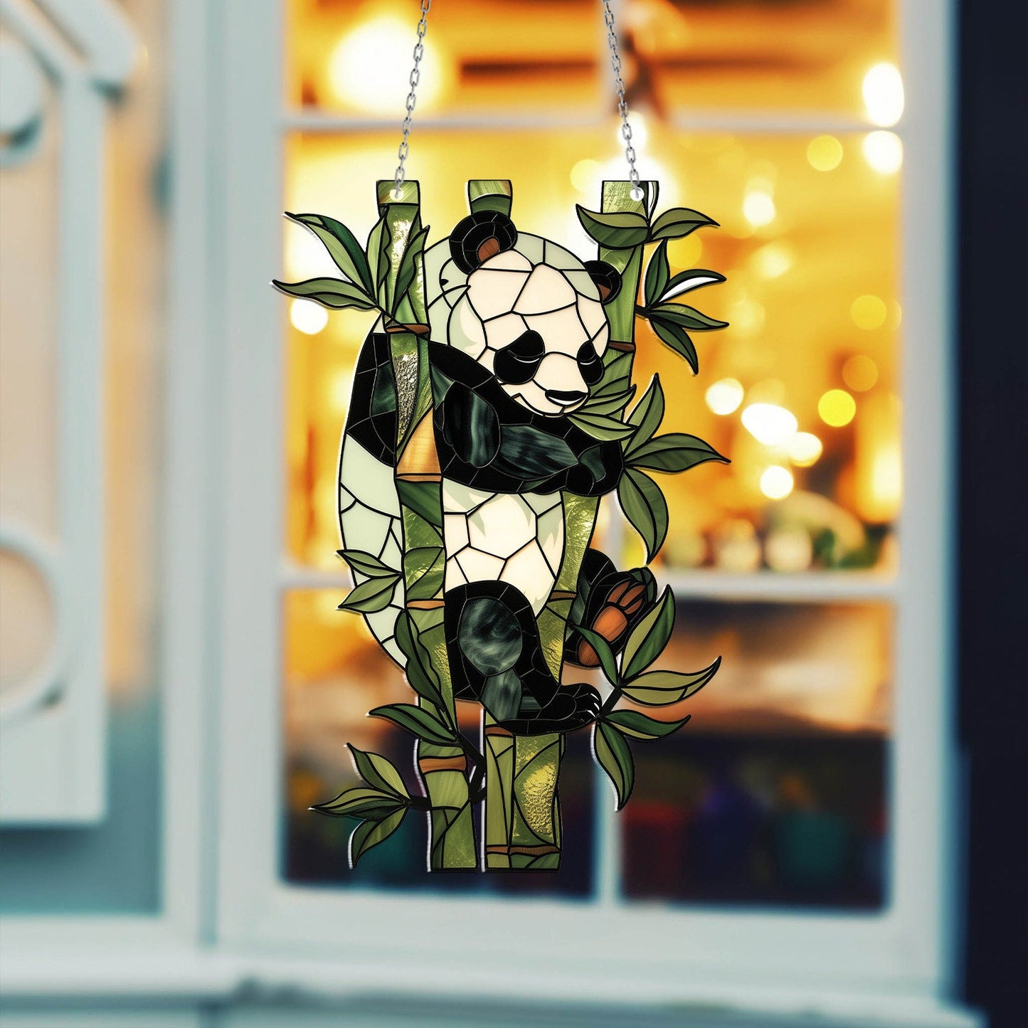 Panda Acrylic Window Hanging, Panda Window Decor Home,Wall Art Decoration,Panda Ornament,Gift For Dad,Father's day gift, Panda gift for him
