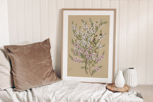 Neutral Botanical Print, Flower Art Print, Vintage Floral Gallery Wall, Floral Still Life Drawing, Vintage Country Floral print, Gift Idea