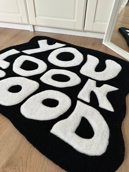 Handmade Tufted Rug: Custom Writing, Personalized Rug