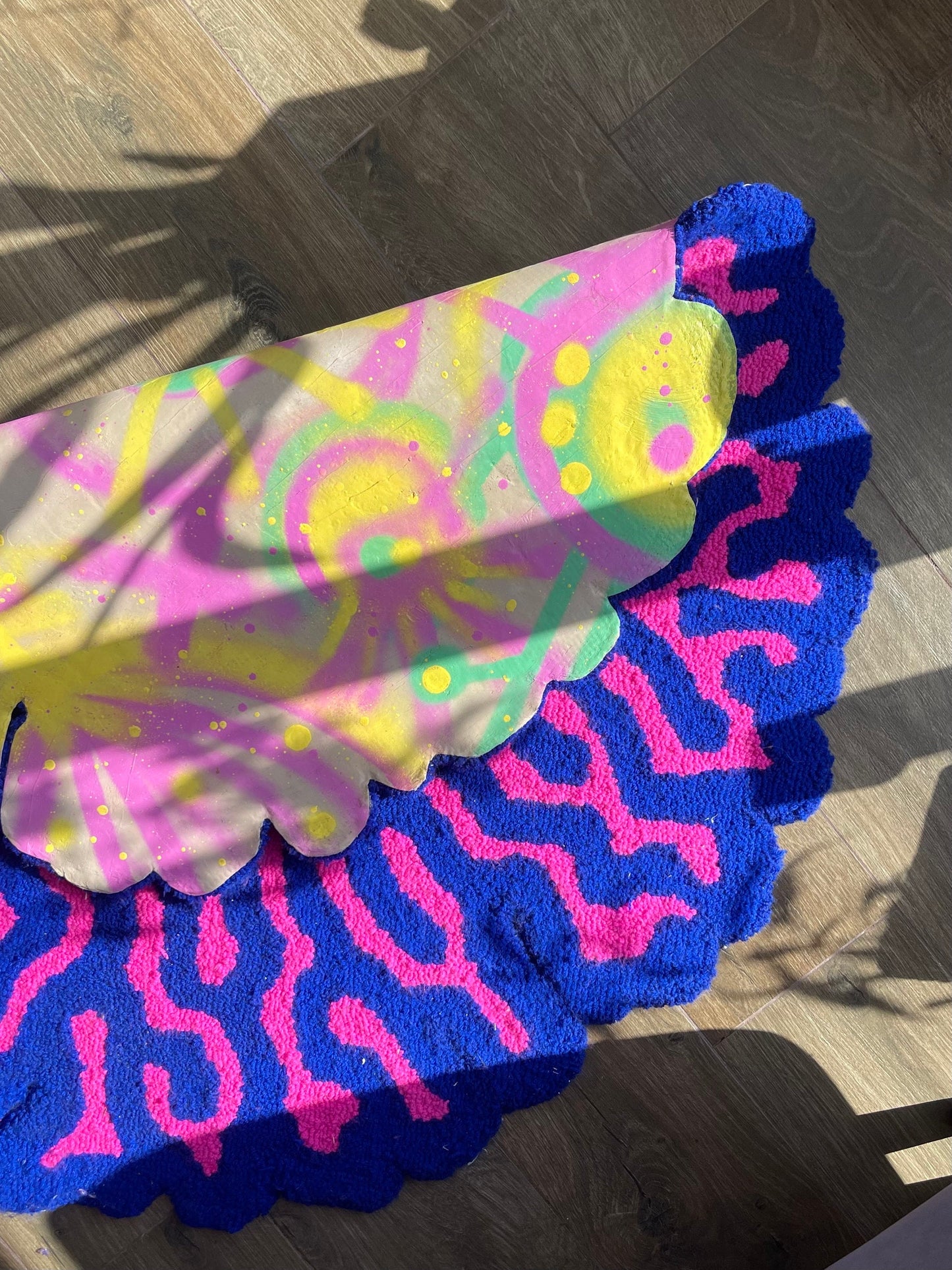 Abstract Tufted Rug / 100% Handmade Rug / Psychodelic design, 3d Tufted Rug, Soft & Fluffy, Housewarming Gifts