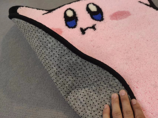 Kirby Tufted Rug Custom Anime Game Design Knitting Handmade Non-slip Area Rugs Home Decor