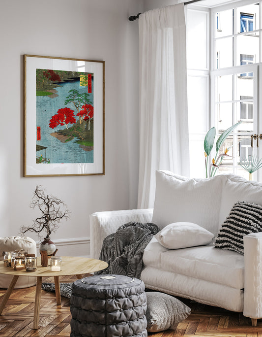 Utagawa Hiroshige Autumn at Akida Poster, Japanese Print, Japanese VIntage Wall Art, Japanese Art Print, Japanese vintage print, Gift idea