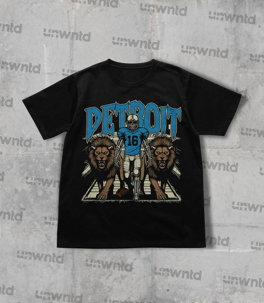 Detroit Football Shirt - Graphic Tees - Skeleton Shirt - Merch Tee - Gift Shirt - Bootleg Shirt - Vintage - Skeleton Football Shirt - Lions