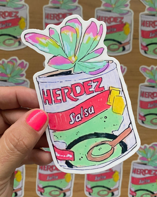 Rasquachismo Salsa Succulent | Large 5" Sticker Decal | Water-Resistant | Latino Plants in Cans