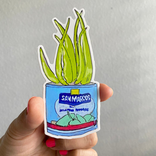 Rasquachismo Jalapeno Succulent | Large 5" Sticker Decal | Water-Resistant | Latino Plants in Cans