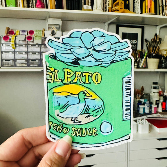 Rasquachismo Pato Succulent | Large 5" Sticker Decal | Water-Resistant | Latino Plants in Cans