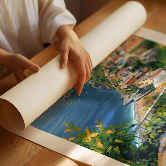 Modern Coffee Poster print, Italian Espresso Print, Amalfi poster, Kitchen wall Decor, Retro Coffee Art, Vintage Food and Drink Poster