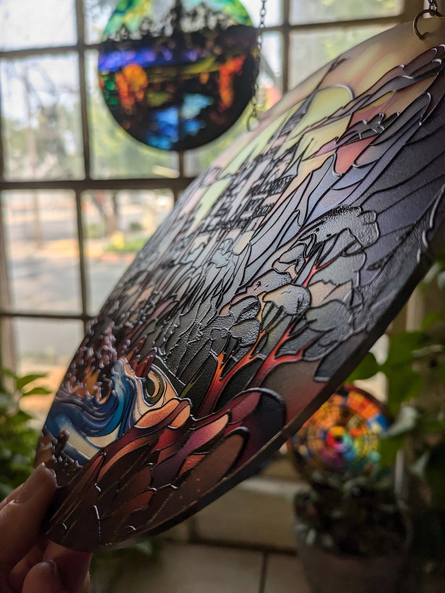 Magical Castle: Stained Glass Style Window Hanging