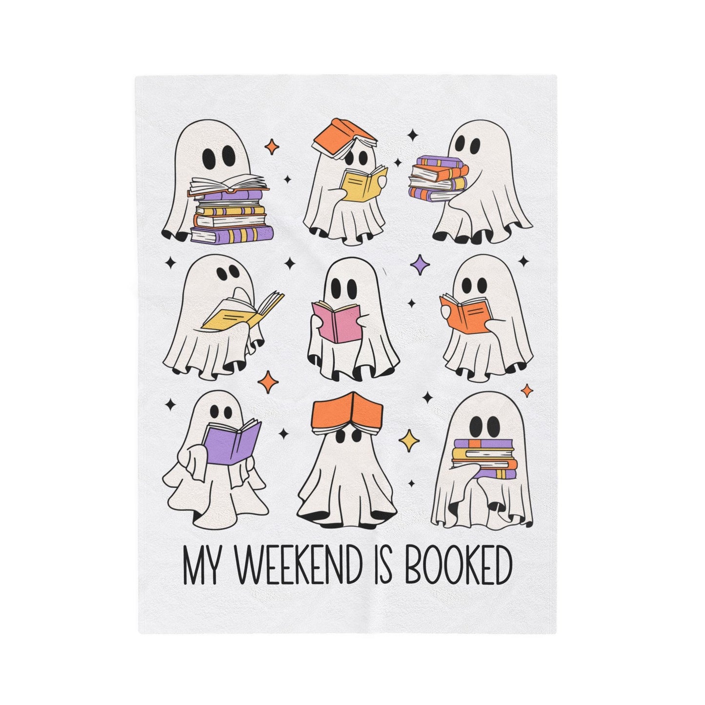 Ghost book blanket, weekend is booked blanket, Halloween book ghost blanket, Ghost reading blanket, funny reading blanket