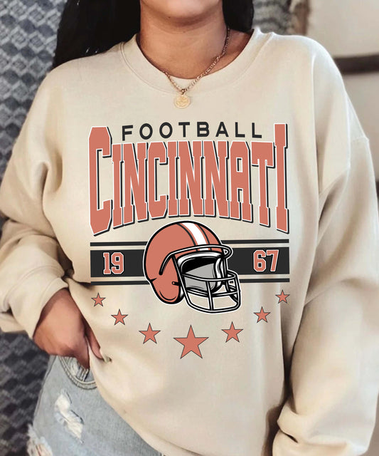 Trendy Cincinnati Game Day Shirt, Retro Cincinnati Football Sweatshirt, Cincinnati Shirt, Game Day Shirt, Cincinnati Football Fan Gift.