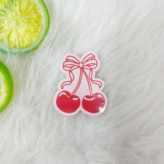 Coquette Cherry Pink Sticker | Girly Sticker | Cute Sticker | Kindle Sticker | Bookish Sticker | Cute Stickers