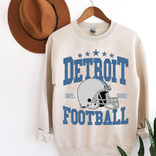 Vintage Style Detroit Football shirt, Game Day Football Shirt, Detroit Football Shirt, Sunday Football, Detroit Football Sweatshirt.