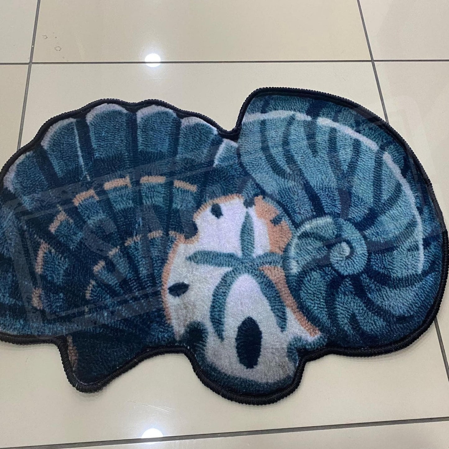 Tufted Look Bath Mat, Sea Shell Bath Mat, Soft Bath Mat, Non Slip Mat, Bathroom Decor, Gift Mat, Rugs For Bathroom, Gift Rug, Washable Mat