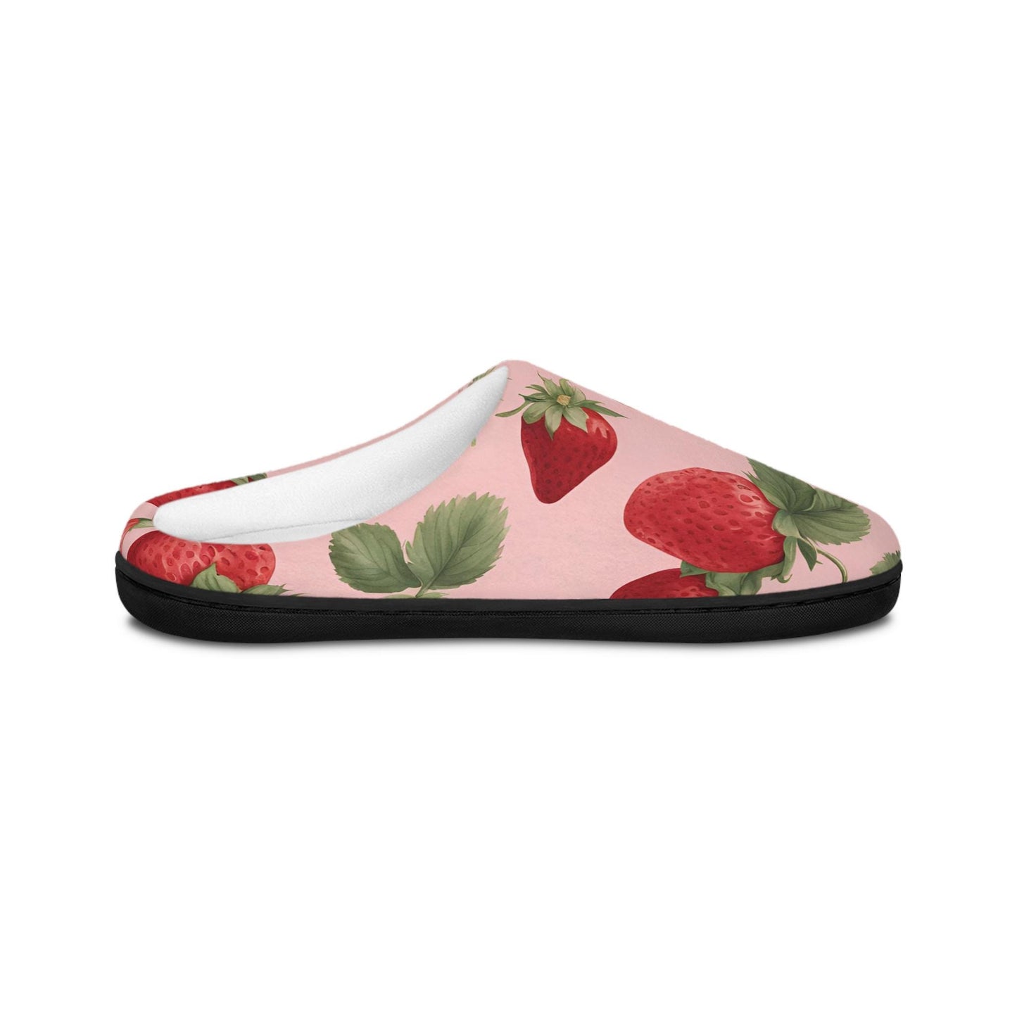 Women'sslippers Strawberry Shortcake Design Indoorslippers Strawberryshort Cake Houseshoes Unique Houseslippers Black Rubber Sole Anti-skid
