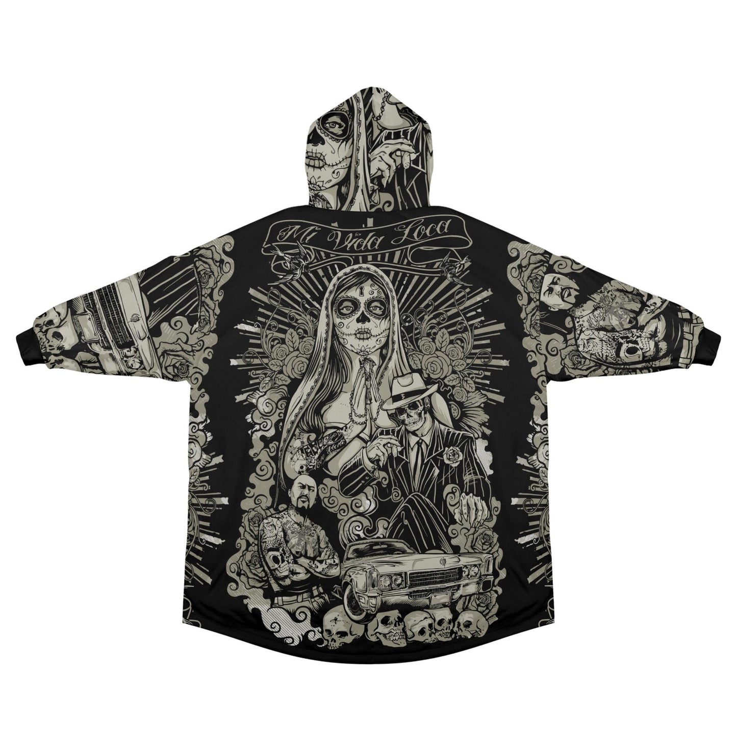 Mi Vida Loca Blanket Hoodie Día De Los Muertos Day of the Dead