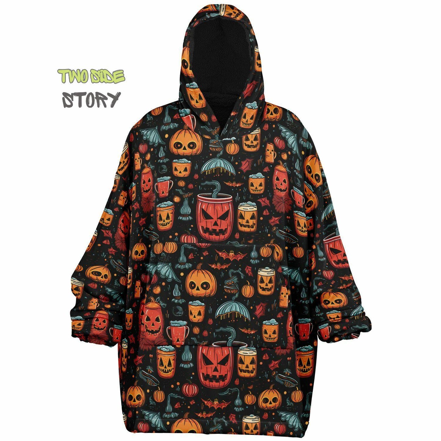 Fun Halloween Print Snug Hoodie,Printed Hooded Blanket,Blanket Sleeves,Lounge Wear,Unique,Novelty Birthday Christmas Gifts,Gift for Him Her