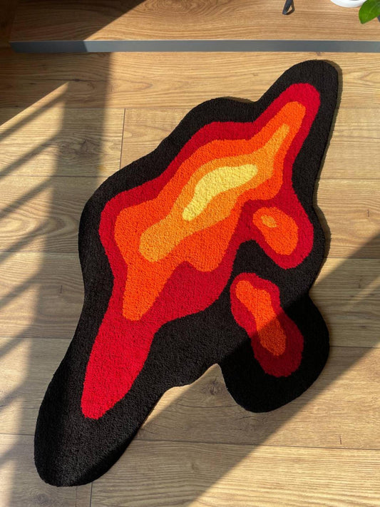 Abstract Tufted Rug: Handmade Liquid Shape Carpet
