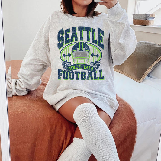 Retro Seattle Football Sweatshirt,Seattle Sunday Shirt, Game Day, Vintage Seattle Football Shirt, Seattle Football Shirt, Sun Day Football