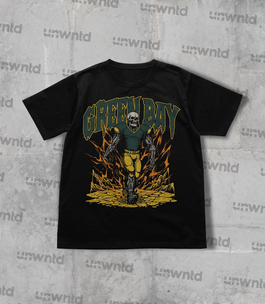 Green Bay Football Shirt - Graphic Tees - Skeleton Shirt - Merch Tee - Gift Shirt - Bootleg Shirt - Vintage - Skeleton Football Shirt