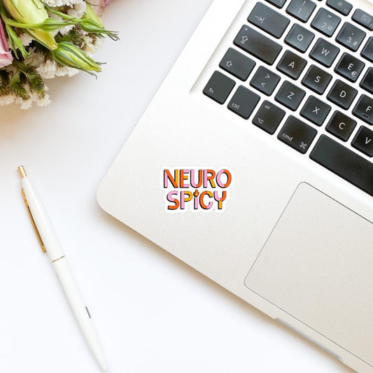 Neurospicy Neuro Spicy Word Sticker, bookish stickers, spicy books, book stickers, kindle stickers, mental health, neurodivergent