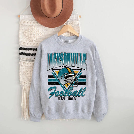 Jacksonville Football 90s Style Sweatshirt, Vintage Jacksonville Football Shirt, Jacksonville Fan Shirt, Sunday Football Tee, Game Day Shirt