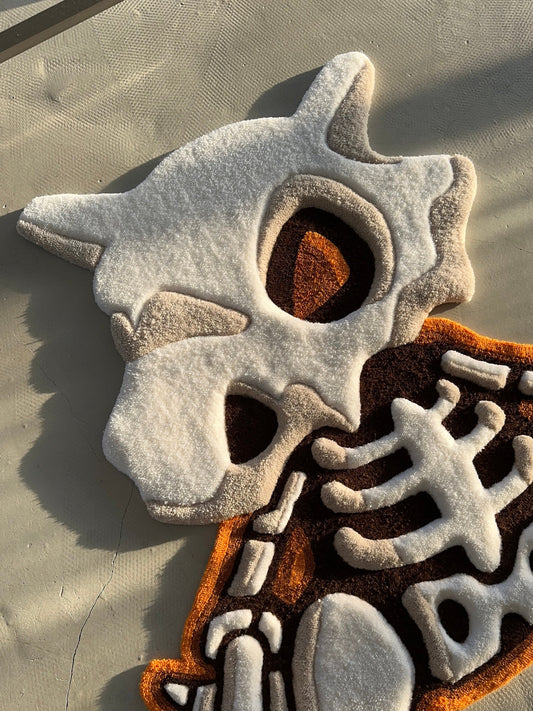 3D Skull Tufted Rug – Handmade Skeleton Rug Inspired by Pop Culture – Unique Home Decor & Gift for Gamers and Anime Fans