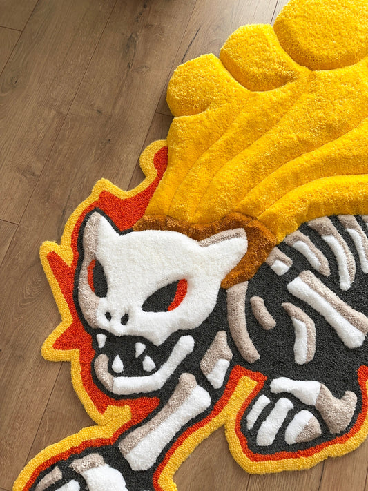 Skeleton tufted rug,3d skull rug, handmade tufted custom rug, living room decor rug, bedroom carpet, area carpet