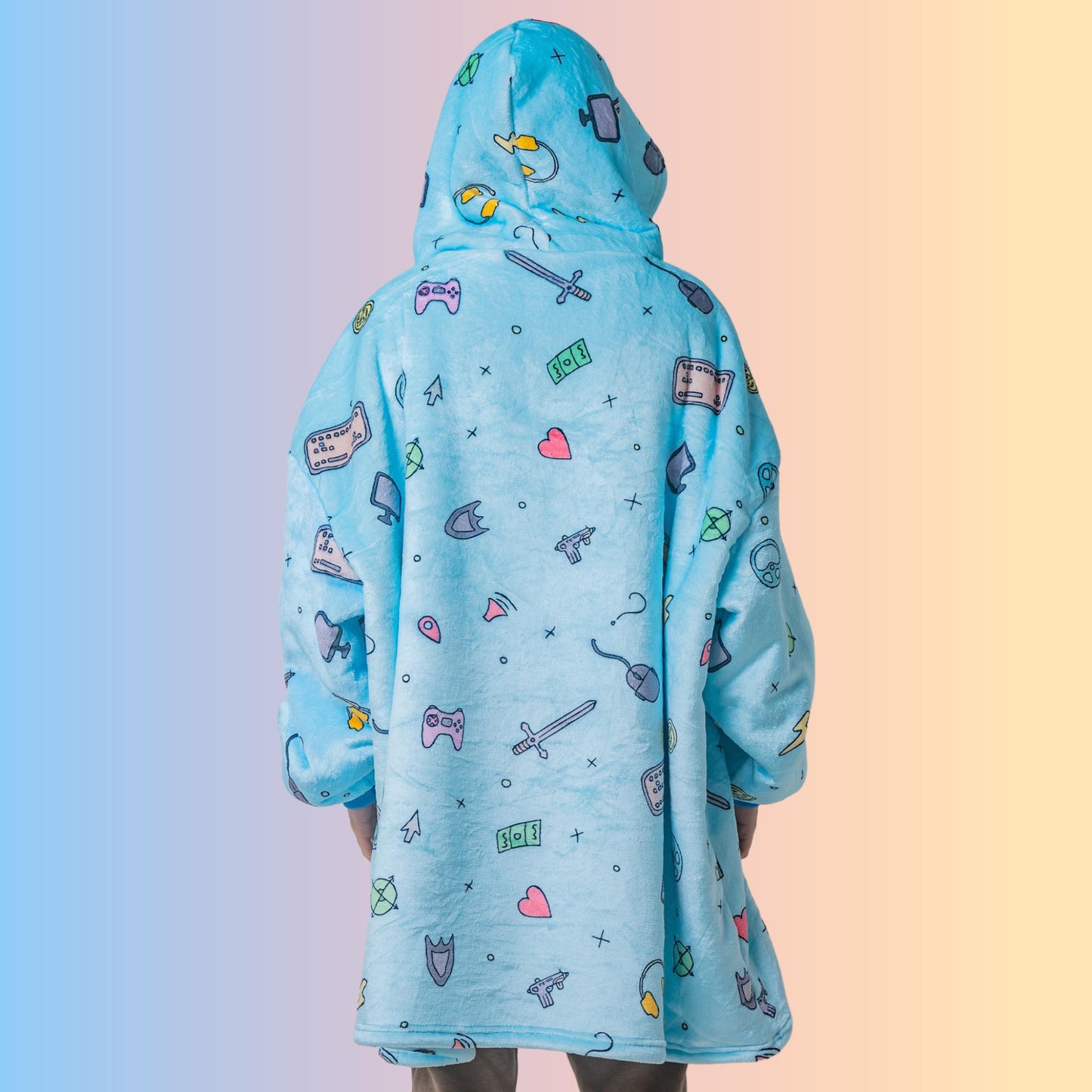 Gamer Gaming Hoodie Blanket Oversized Thick Sherpa Hoodie Snugclub One Size