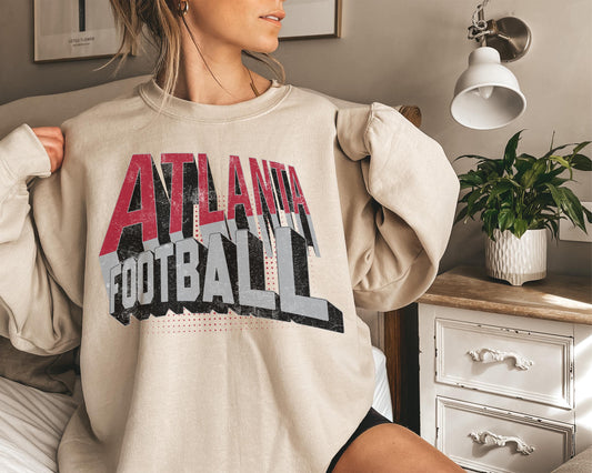 Atlanta Football Sweatshirt, Vintage Atlanta Crewneck, Retro Atlanta Sweatshirt, Atlanta Varsity Sweatshirt, Atlanta Football Gift