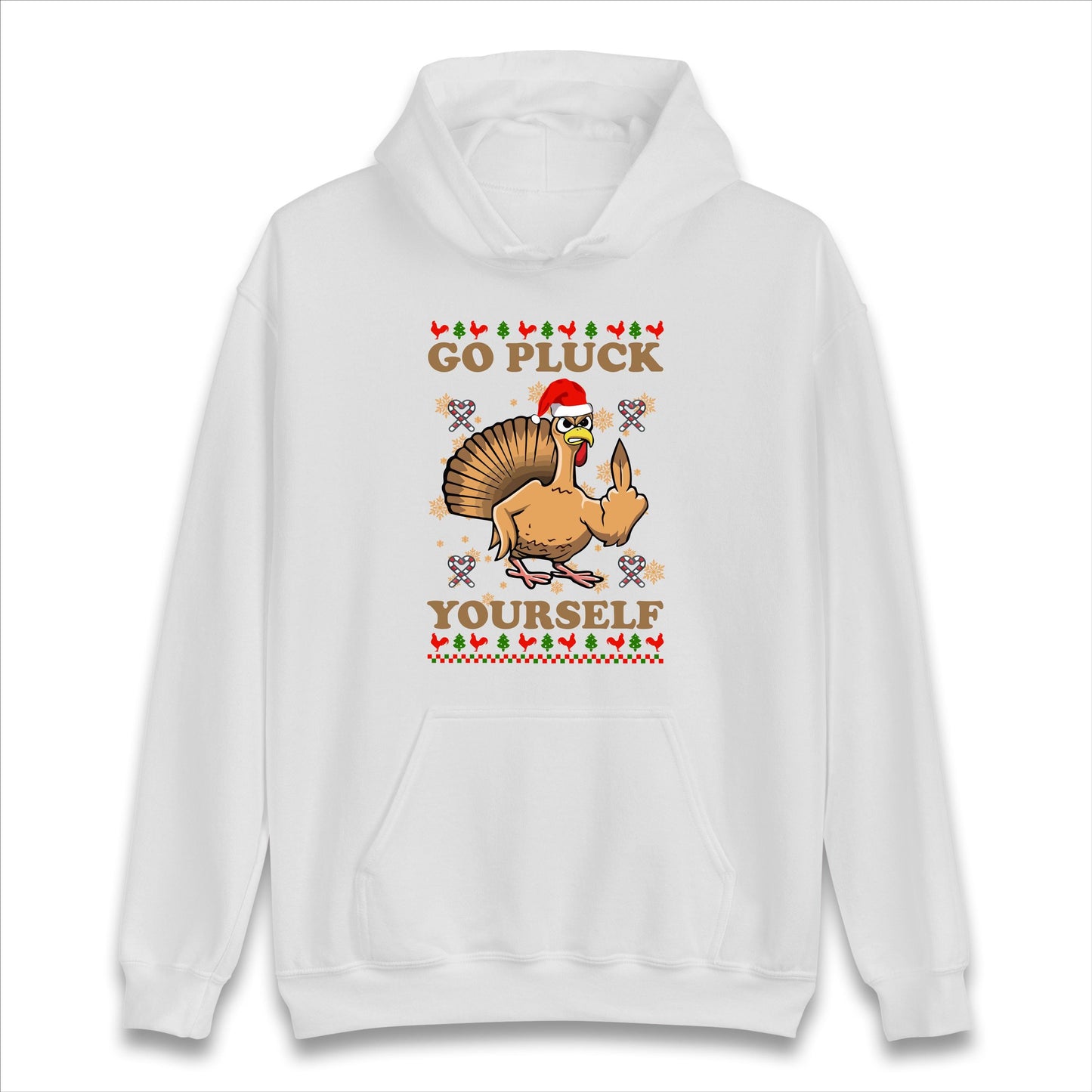 Go Pluck Yourself Funny Christmas Jumper, rude christmas turkey t shirt, christmas hoodie