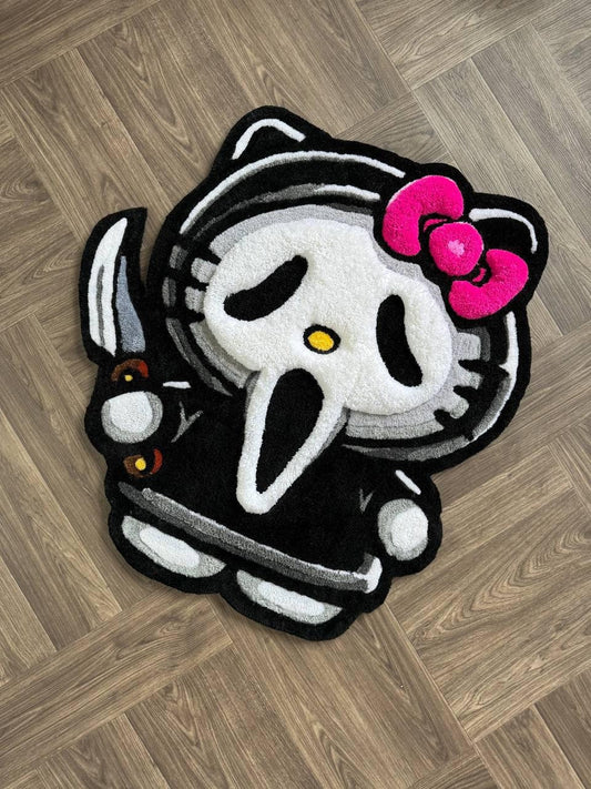 3D Puffy custom rug Kitty rugs Tufted rug Fully rugs scream rugs halloween rug hand tufted rug Custom rug your design rugs for bedroom