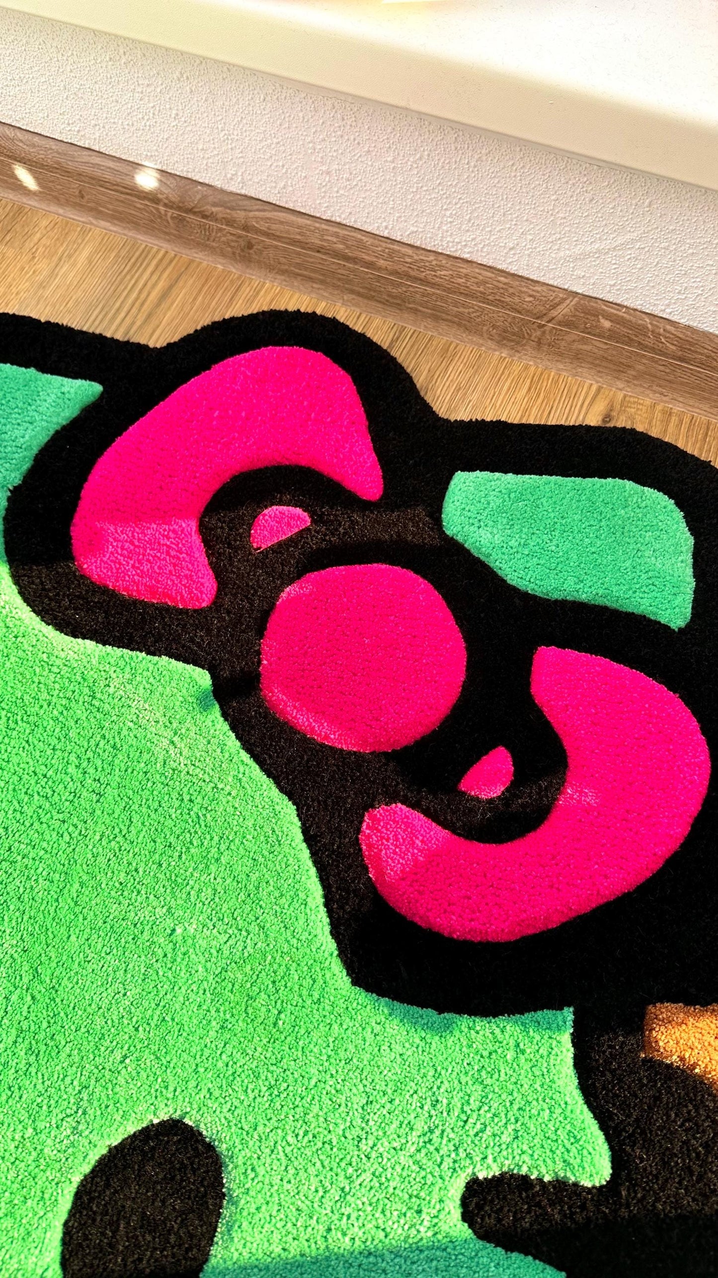 Frankenstein Kitty Halloween Rug – Custom Tufted Spooky Cute Carpet, Fluffy Kawaii Monster Decor for Anime Fans and Halloween Lovers