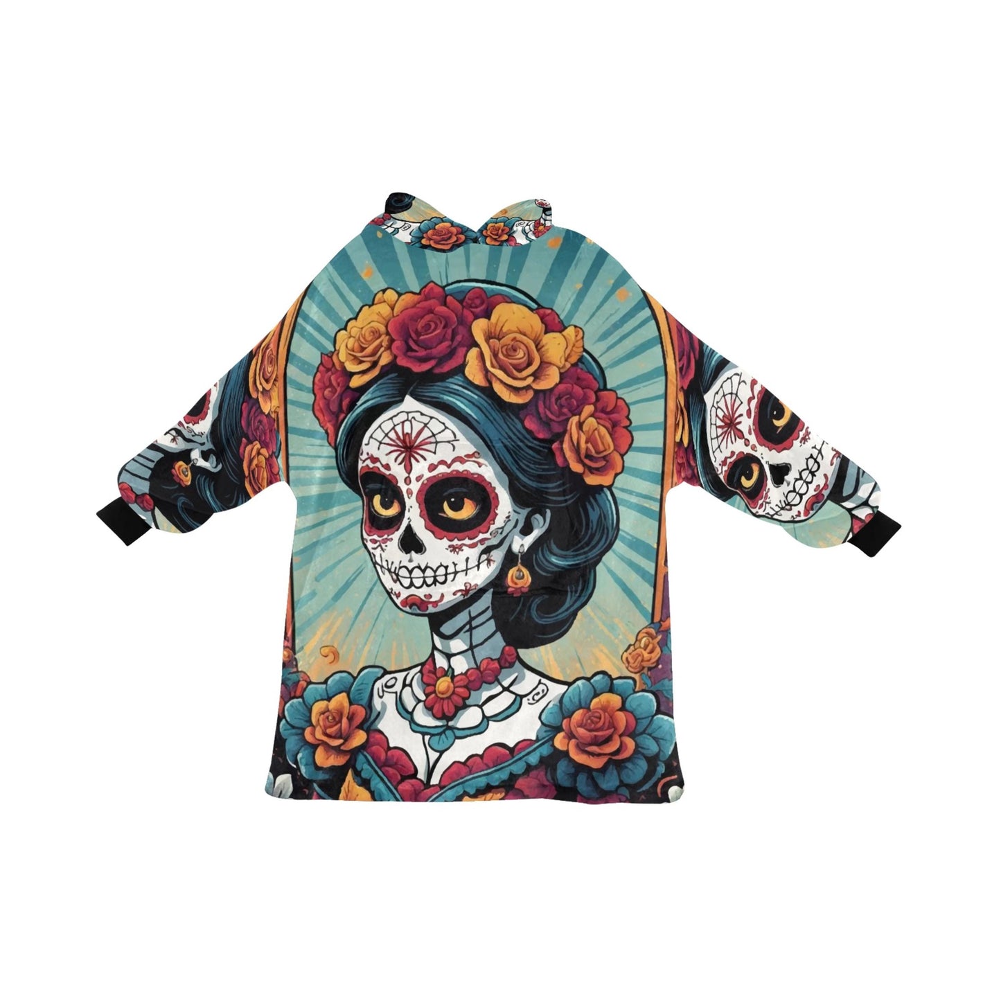 Kids Blanket Hoodie Chicano Día De Los Muertos Mexico La Catrina