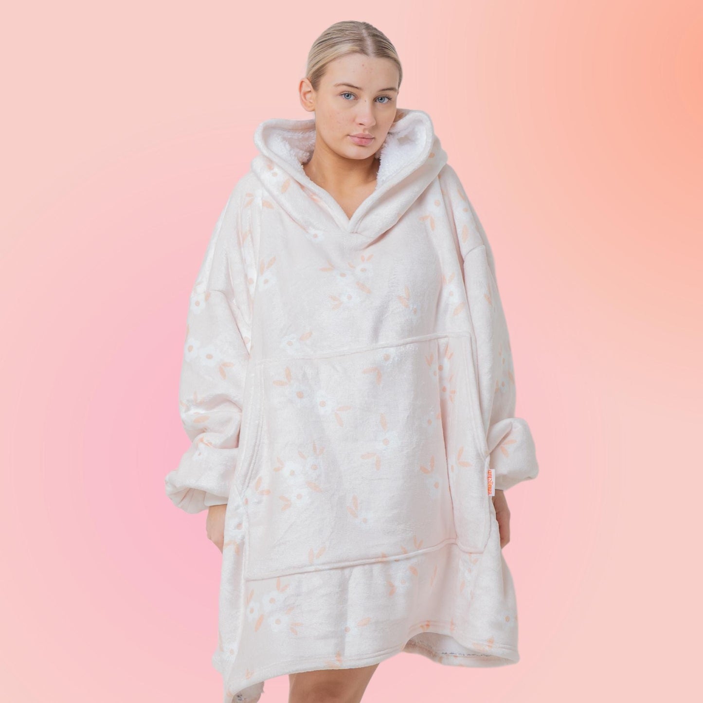 Flowers Hoodie Blanket Oversized Thick Sherpa Hoodie Snugclub One Size