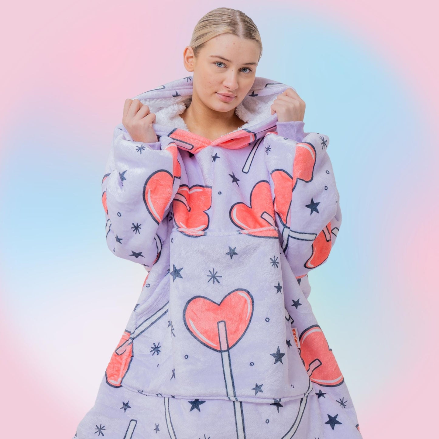 Lolly Love Hoodie Blanket Oversized Thick Sherpa Hoodie Snugclub One Size