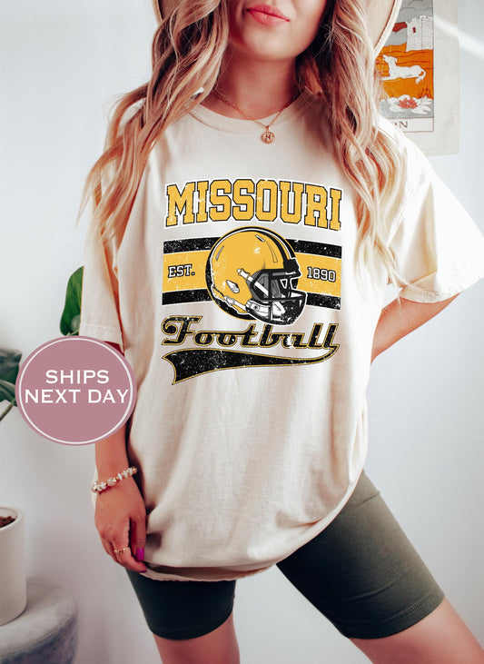 Retro Missouri Football Shirt, Vintage Missouri Football Tee, Columbia Missouri T-Shirt, College Football Shirt