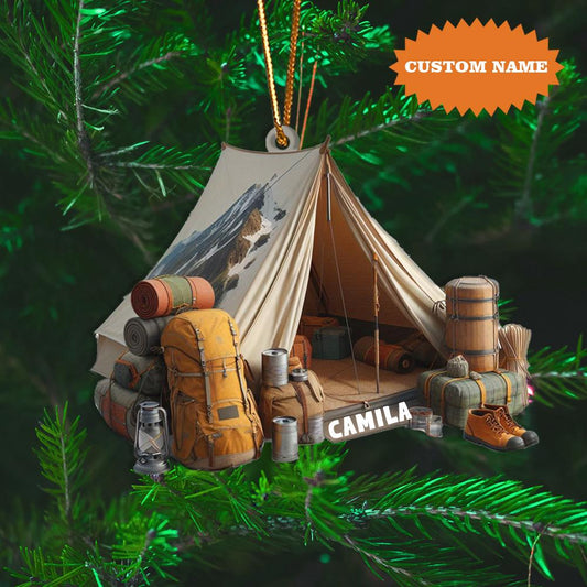 Personalized Camping Tent Christmas Ornament, Christmas Decorations, Gift For Camping Lover, Christmas Gift, Gift For Her